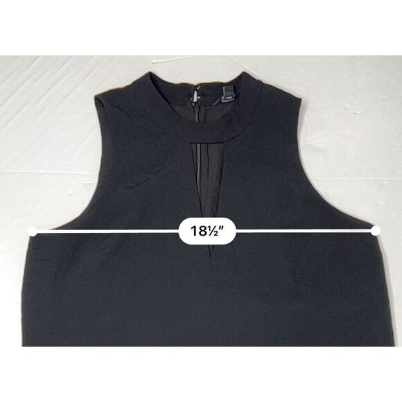 Guess Deetra Halter Aline Dress Keyhole Dress Black LARGE Embellished Preppy LBD - Picture 6 of 13